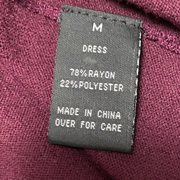 BCX Burgundy Stretch Knit Scoop Neck Fit & Flare Dress M Quiet Luxury–Inspired - Picture 8 of 12